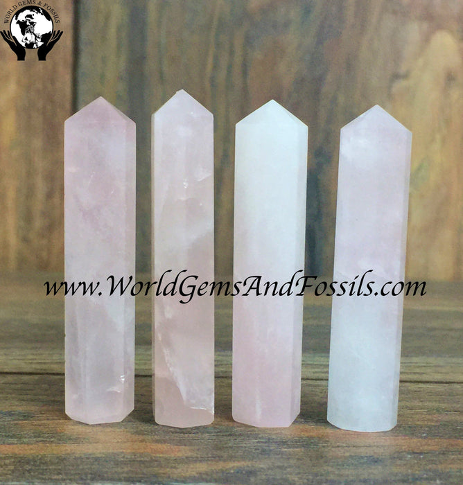 Faceted Rose Quartz Point A