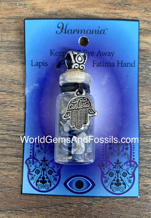 Lapis Chip Stone Bottle Necklaces