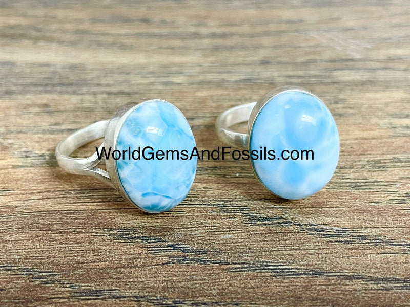 Larimar Ring Oval Sterling Silver