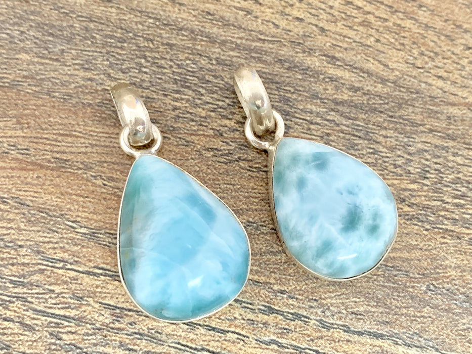 Larimar Tear Drop Pendant Sterling Silver #2