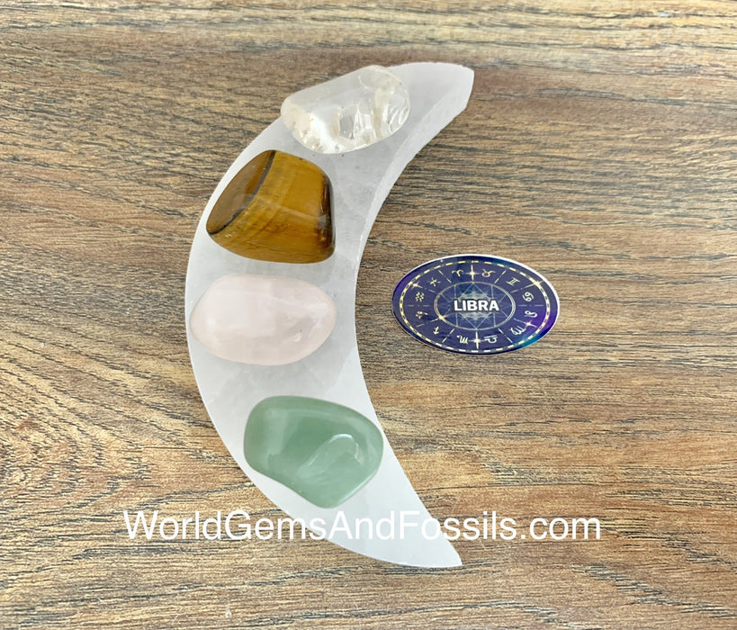 Libra Zodiac Sign Crystal Moon Set