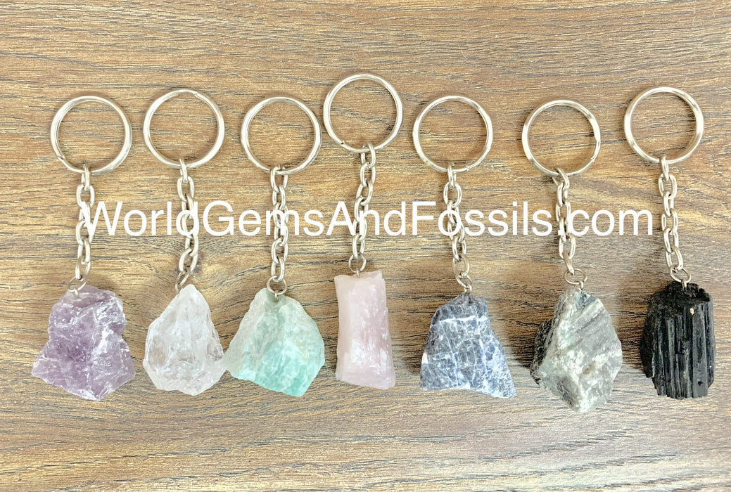 Mixed Rough Stone Keychain