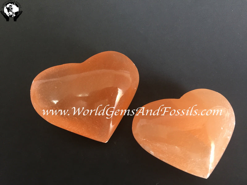 Selenite Heart 2.5"/ 65-70mm Orange