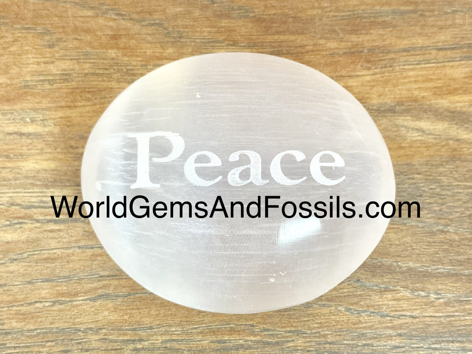 Peace Selenite Word Stones
