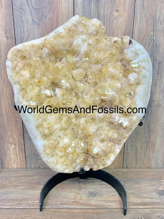 Citrine Specimen On Metal Base 19.5"