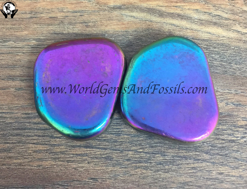 Rainbow Hematite Palm Stone Magnetic