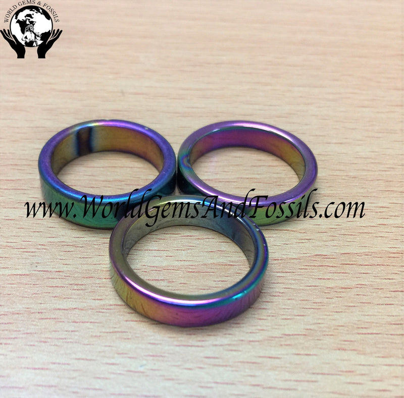 Rainbow Hematite Ring 100pc