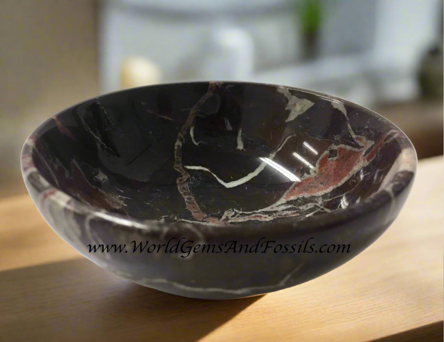 Red Zebra Marble Bowl 3"
