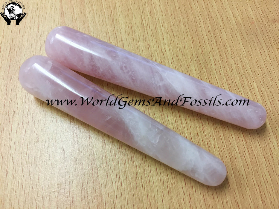Rose Quartz Wand Round End