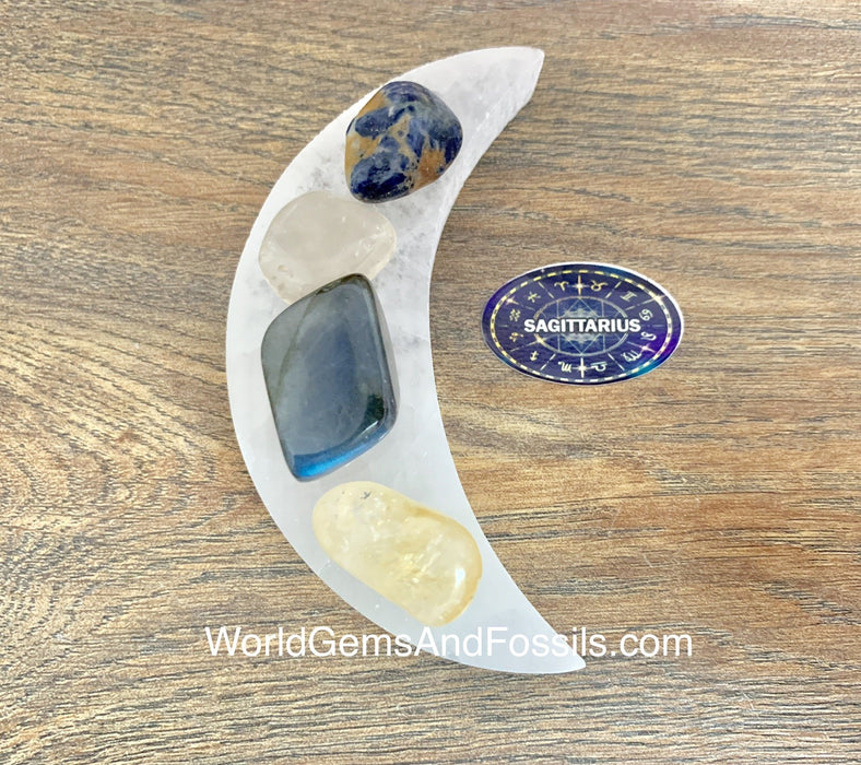 Sagittarius Zodiac Sign Crystal Moon Set