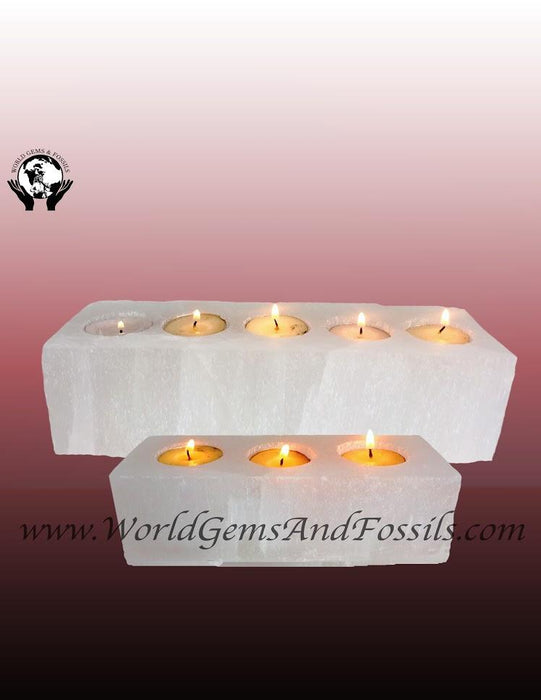 Selenite 5 Hole Polish Candle Holder White