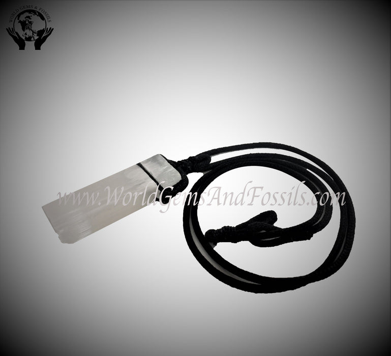 Selenite On Black Cord