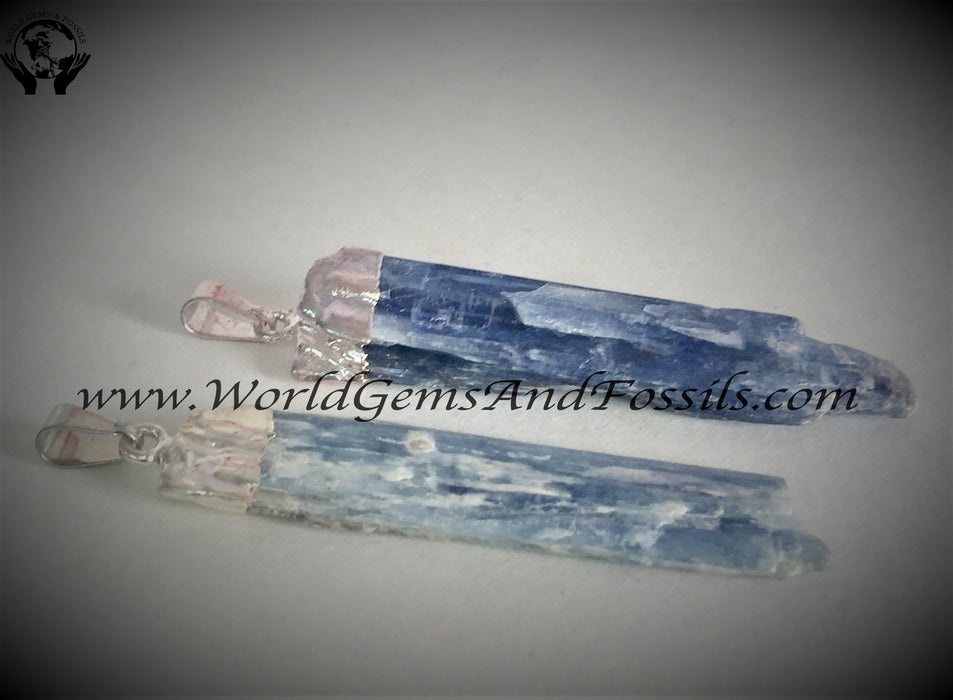 Sliver Plated Blue Kyanite Pendant
