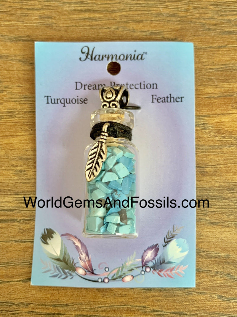 Turquoise Chip Stone Bottle Necklace