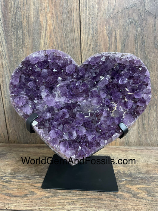 Amethyst Druze Heart On Stand 8.5”   #50