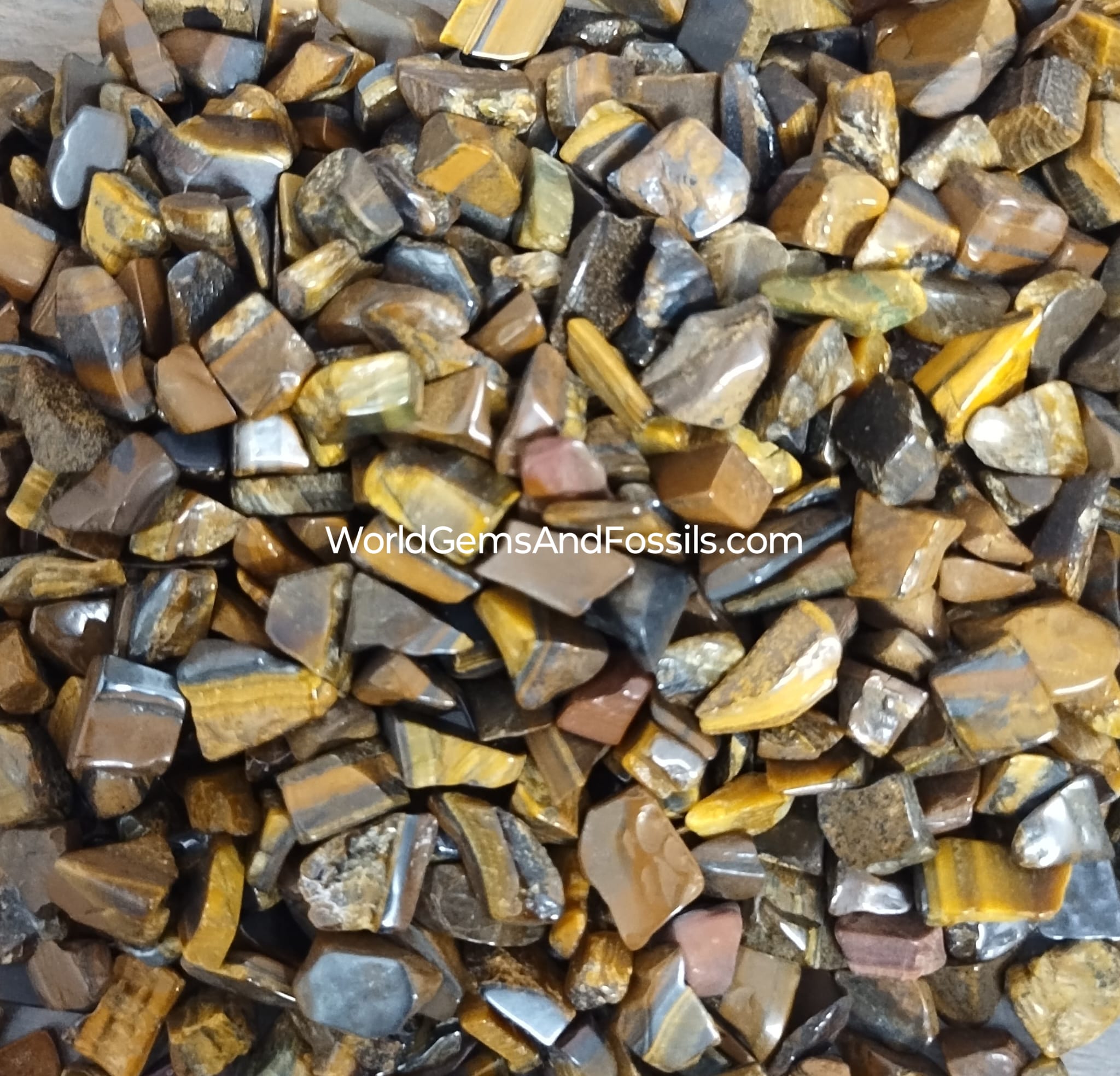 Tiger Eye Chip Stones 6-9mm 1lb