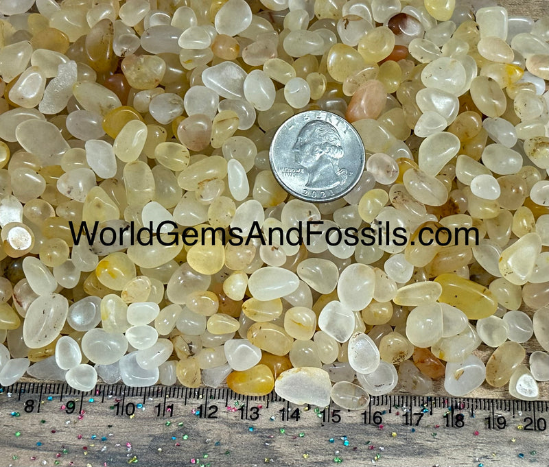 Yellow Aventurine Chip Stones 7-12mm 1 lb