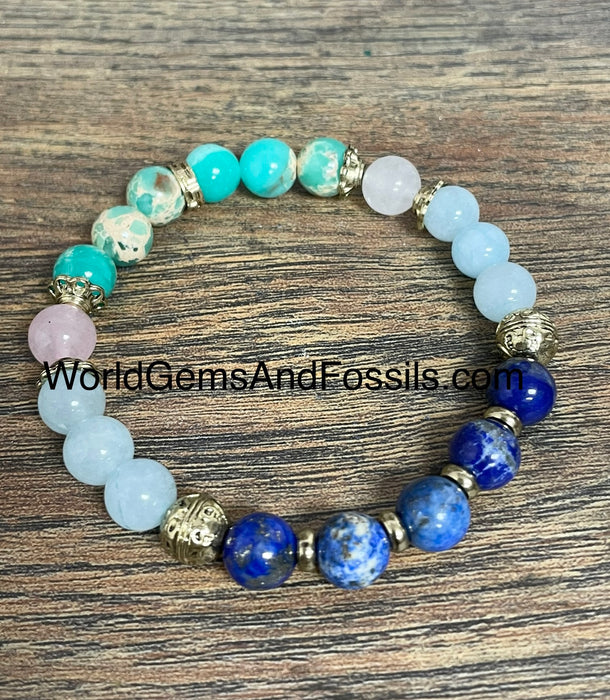 Aquamarine Imperial Lapis Bracelet 8mm