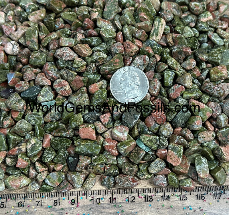 Unakite Chip Stones 7-12mm 1 lb