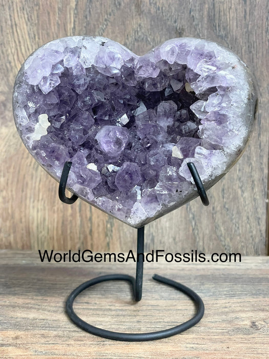 Amethyst Druze Heart On Stand 3.75”  #13