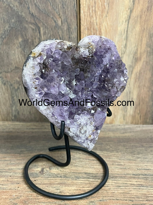 Amethyst Druze Heart On Stand 3.5”  #22