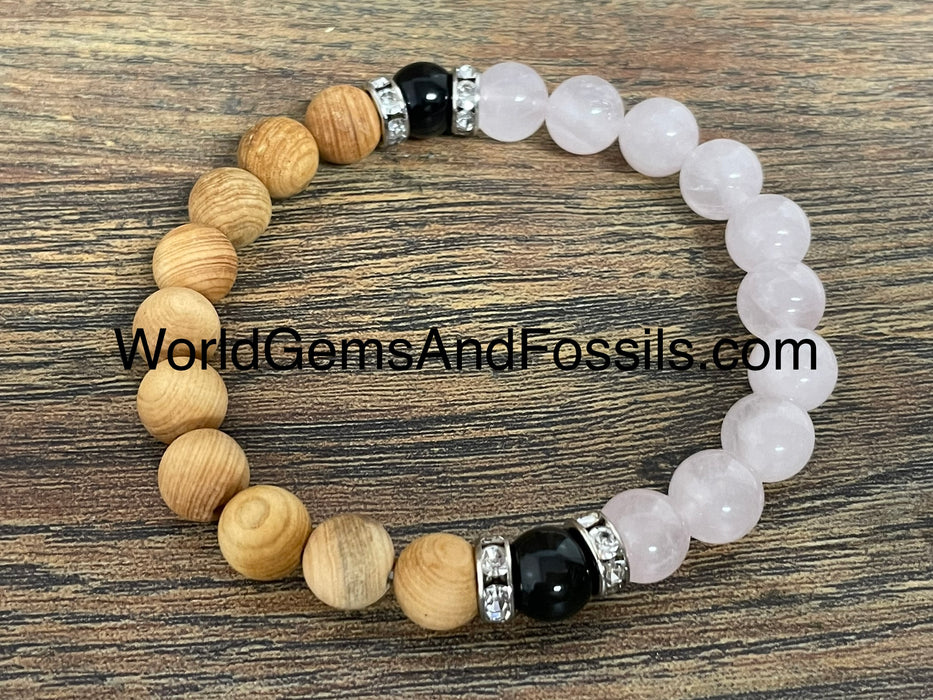 Palo Santo Rose Quartz Bracelet 8mm