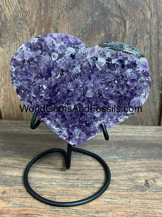 Amethyst Druze Heart On Stand 3.3”  #15