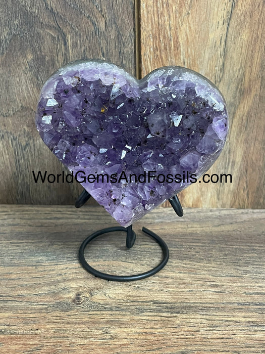 Amethyst Druze Heart On Stand 3.75”  #4