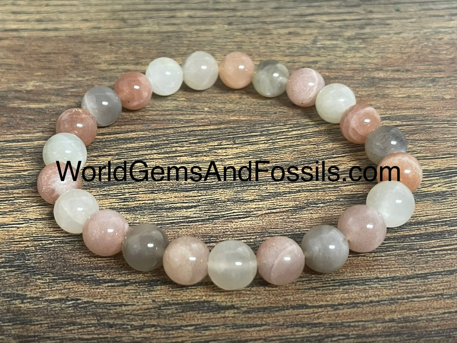 Multi Color Moonstone Bracelet 8mm