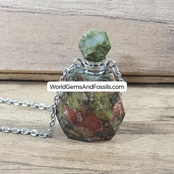 Unakite Perfume Necklace