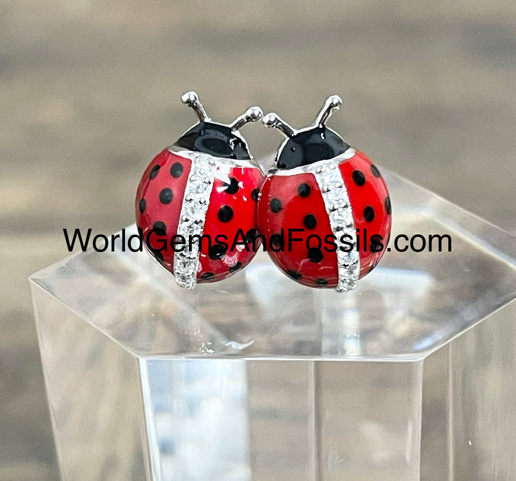 Ladybug Earring Sterling Silver