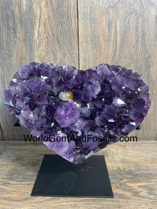 Amethyst Druze Heart On Stand 8”   #52