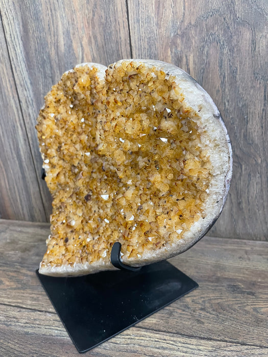 Citrine Druze Heart On Stand 13”