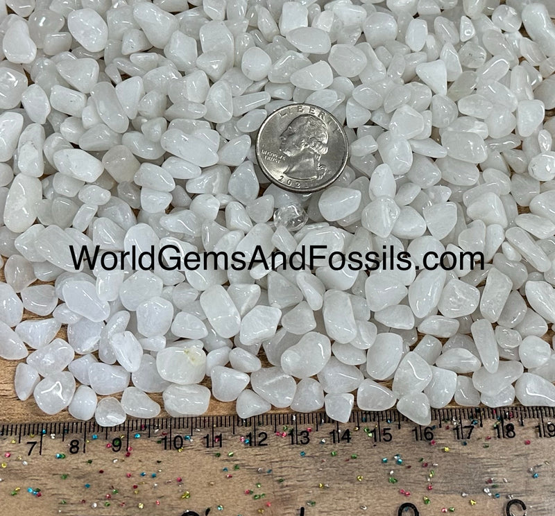 White Jade Chip Stones 7-12mm 1 lb