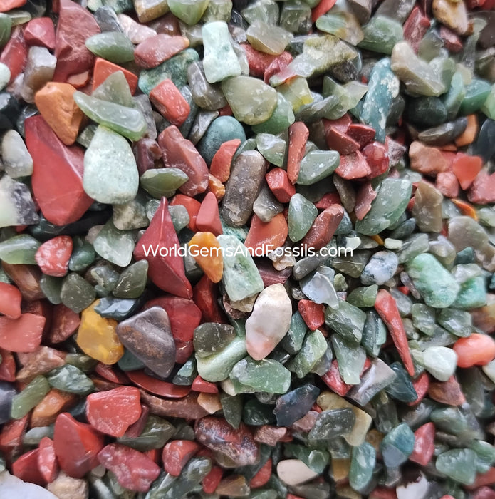 Fancy Jasper Chip Stones 7-10mm, 1 lb