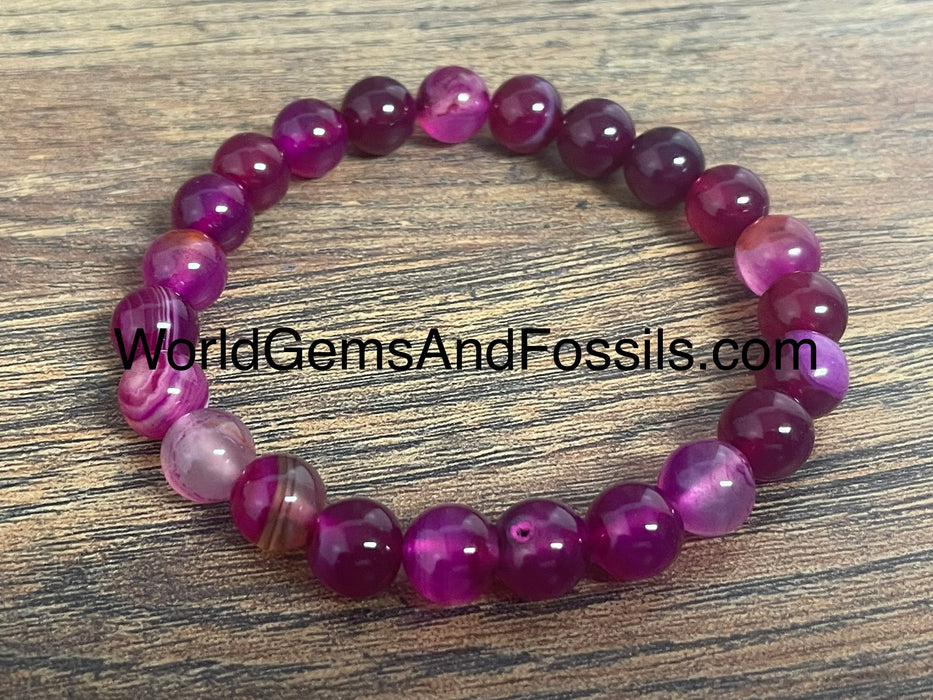 Pink Agate Bracelet 8mm