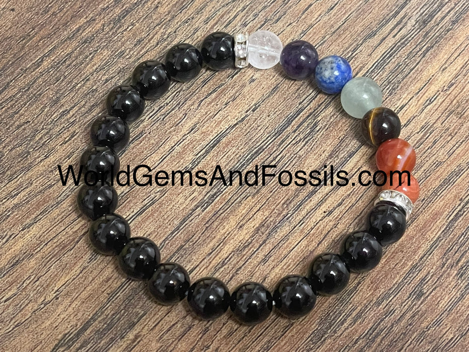 Chakra Black Tourmaline Bracelet 8mm