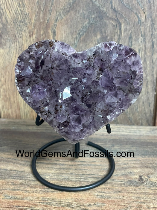 Amethyst Druze Heart On Stand 3.5”  #10