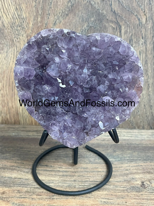 Amethyst Druze Heart On Stand 3.5”  #11