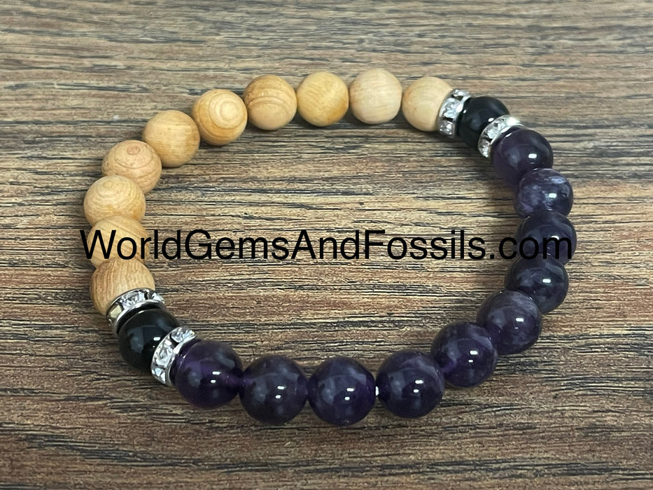 Palo Santo Amethyst Bracelet 8mm