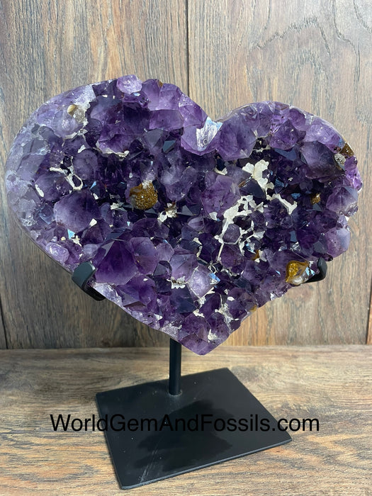 Amethyst Druze Heart On Stand 9”   #53