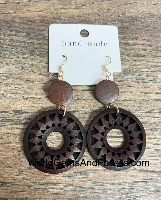 Triangle Wood Earring 3Pc Set