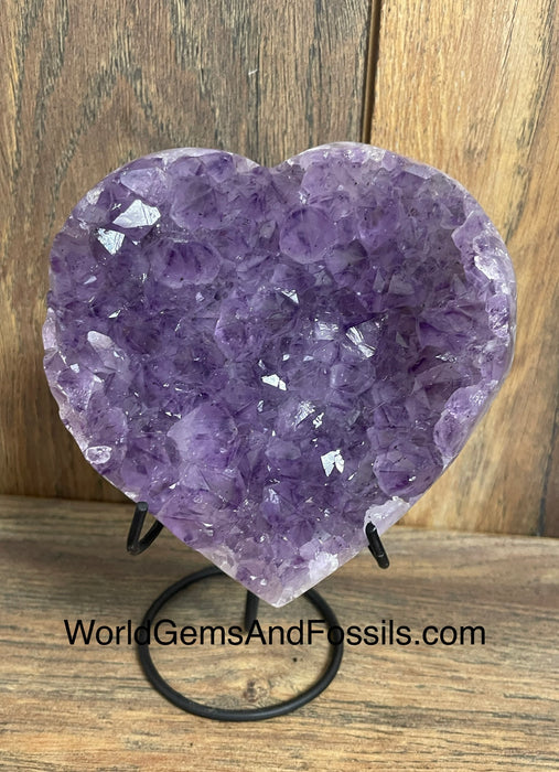 Amethyst Druze Heart On Stand 5”  #3