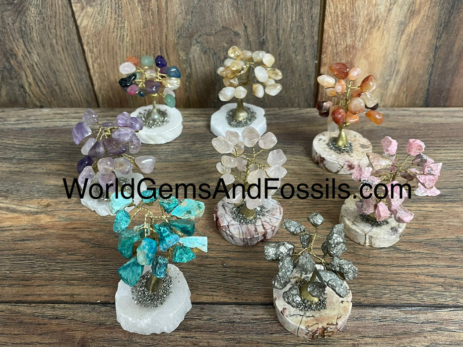 Mix Gem Tree On Onyx Base Mini 6pcs