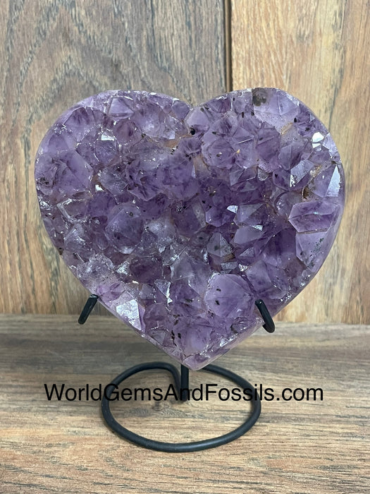 Amethyst Druze Heart On Stand 4.7”  #2