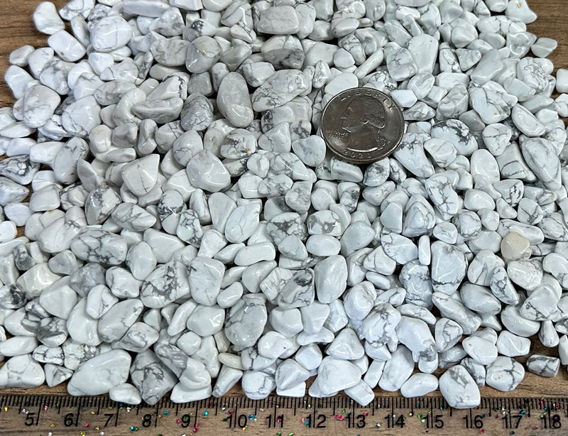 White Howlite Chip Stones 7-12mm 1 lb