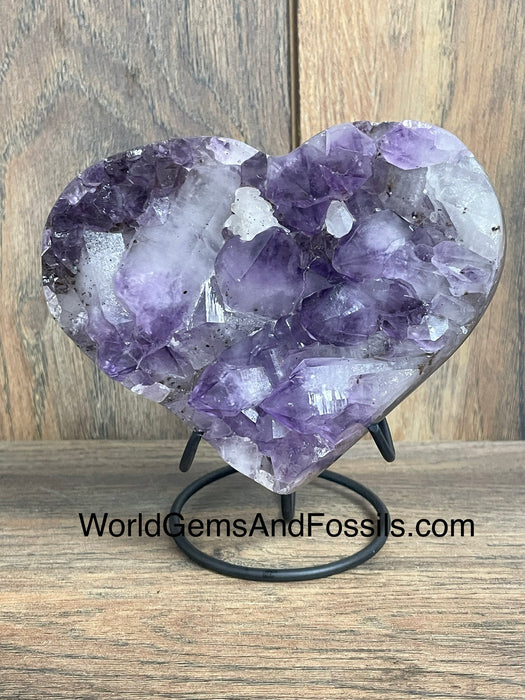 Amethyst Druze Heart On Stand 4.7”  #1