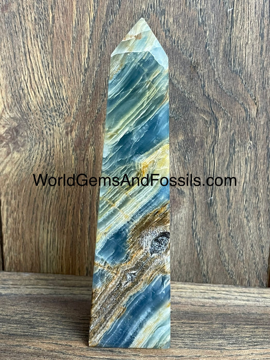 Blue Onyx Obelisk 6.75”  #11