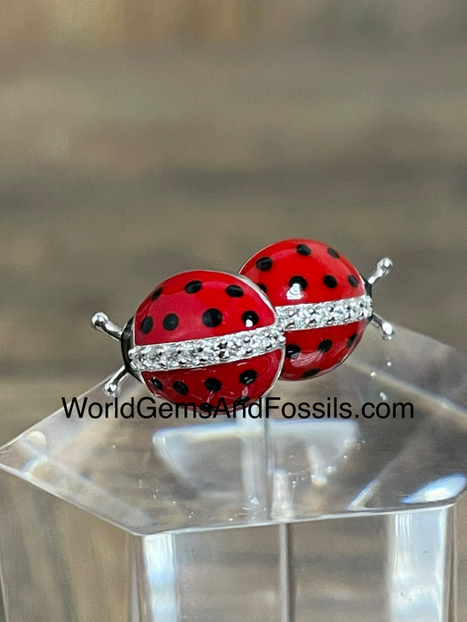 Ladybug Earring Sterling Silver