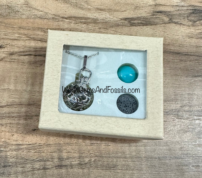 Aromatherapy Necklaces With Lava Blue